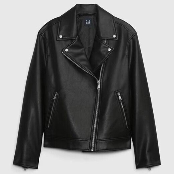 Faux-Leather Moto Jacket, straight silhouette with a relaxed fit - Picture 4 of 4